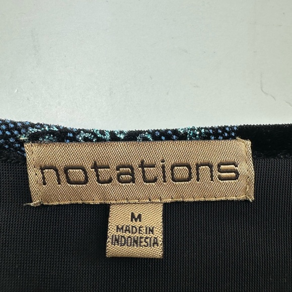 NWOT Notations Glitter Paisley Print Jacket & Shell MEDIUM Black Blue Velvet - Picture 4 of 8